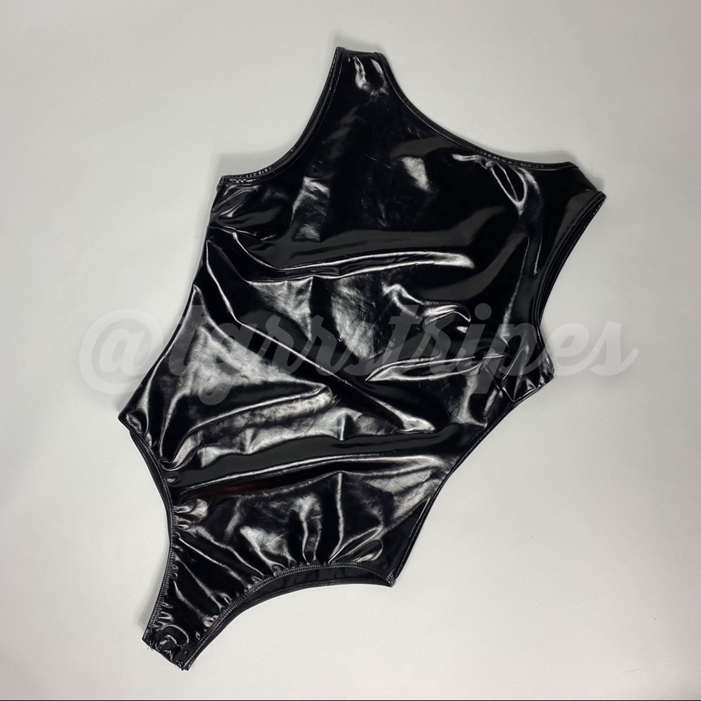 Nasty Gal | Black PVC Backless Bodysuit